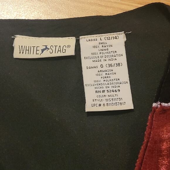 Vtg Floral Velvet Patchwork Vest Black Whimsigoth Fairy Grunge Embroidered L - Picture 4 of 6